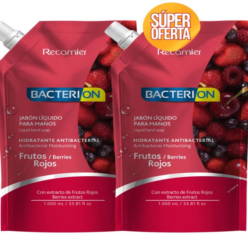 Jabón Bacterion Líquido Frutos Rojos 1000 Ml
