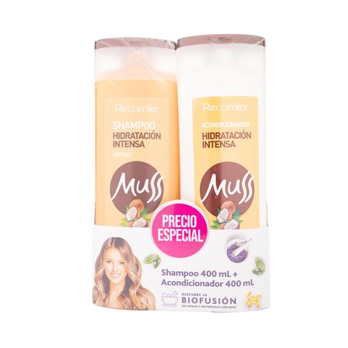 Shampoo Muss Hidratación + Acondicionador Frasco X 400 Ml Precio Especial Recamier