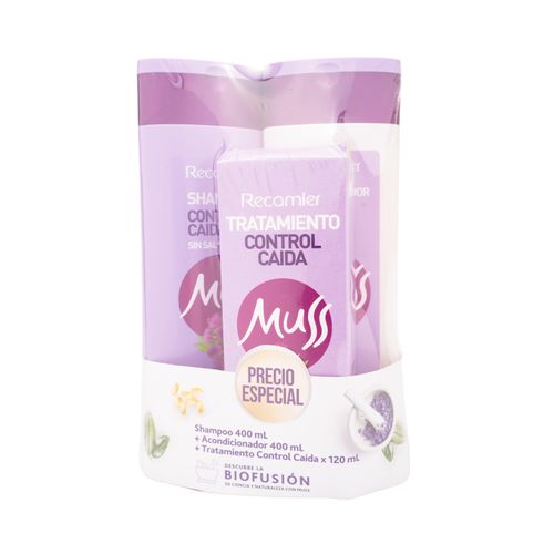 Shampoo Muss Control + Acondiciónador Frasco X 400 Ml + Tratamiento Capilar 120 Ml Recamier