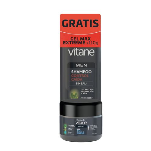 Shampoo Vitane Anticaida Men Frasco X 400 Gratis Gel 110 Ml Recamier