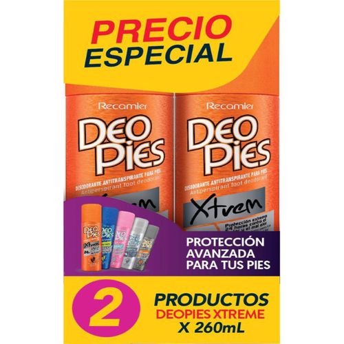 Desodorante Deo Pies Xtrem Spray 260Ml 2Unidades Precio Especial Recamier