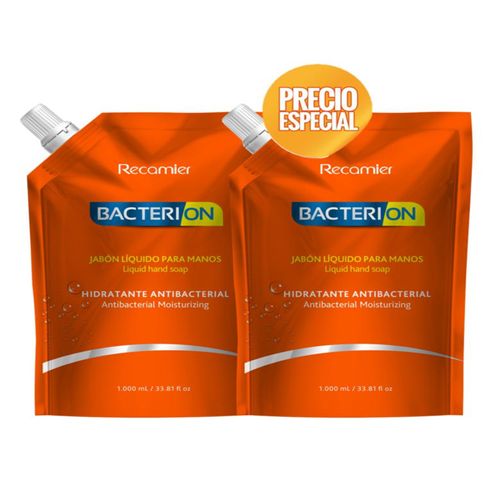 Jabón Líquido Antibacterial Bacterion Antibacter 2 Doypack X 1000 Ml Precio Especial Recamier