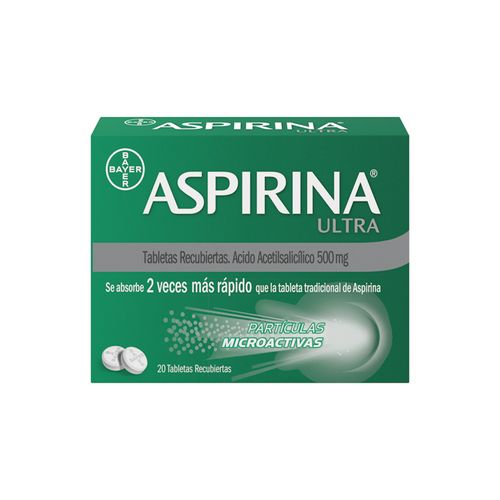 Aspirina Ultra Ácido Acetil Salicílico 500 Mg Caja X 20 Tabletas Bayer