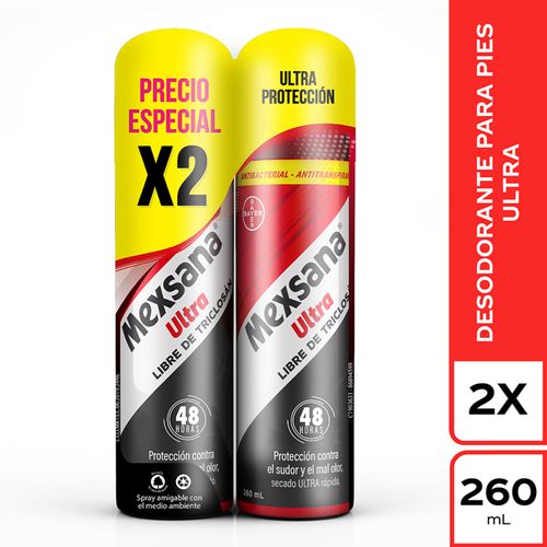 Talco Mexsana Spray Ultra Antbacterial Frasco X 260 Ml 2 Und Precio Especial Bayer