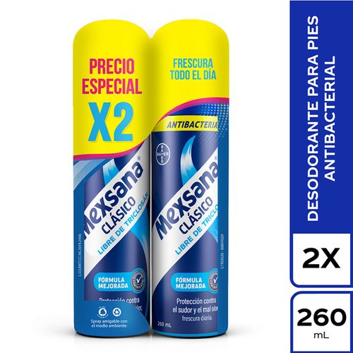 Talco Mexsana Spray Clasico Antbacterial Frasco X 260 Ml 2 Und Precio Especial Bayer