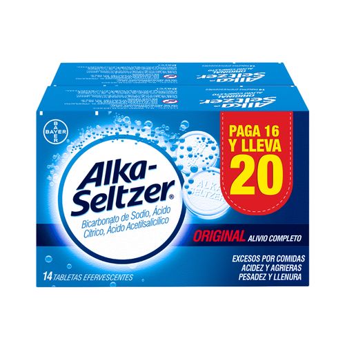Alka Seltzer Caja X 20 Tabletas Pague 16 Lleve 20 Bayer