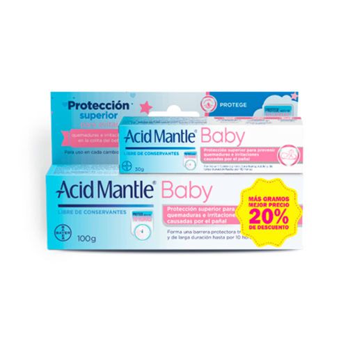 Acid Mantle Baby 100 Gr + Acid Mantel Baby 30 Oferta X 2 Tubo X s Bayer