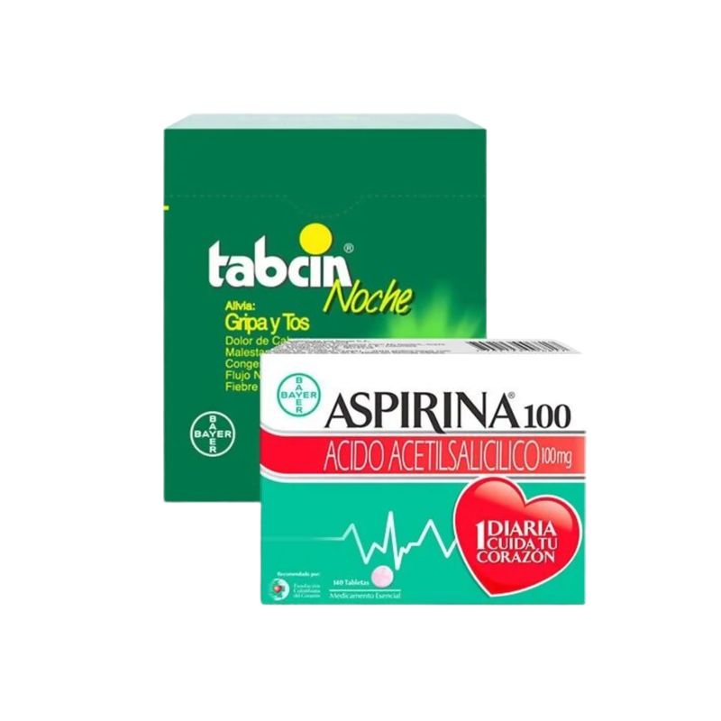 Tabcin Noche + Aspirina combo 140 unidades