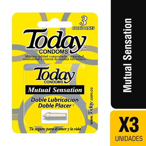 Preservativo Today Mutual Sensation Caja X 3 Unidades Gsk
