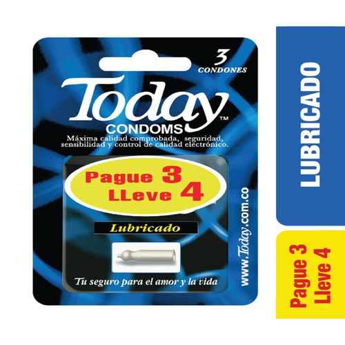 Preservativo Today Lubricado Pague 3 Lleve 4 Gsk