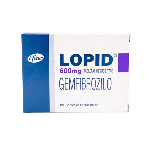 Lopid Gemfibrozilo 600 Mg Caja X 20 Tabletas Pfizer