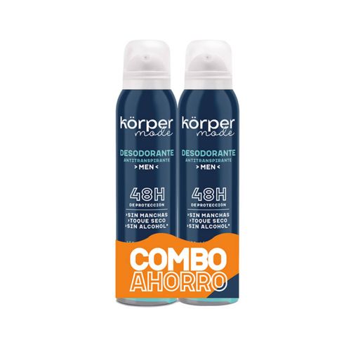 Desodorante Korper Men Aerosol X 300 Ml Pack X 2