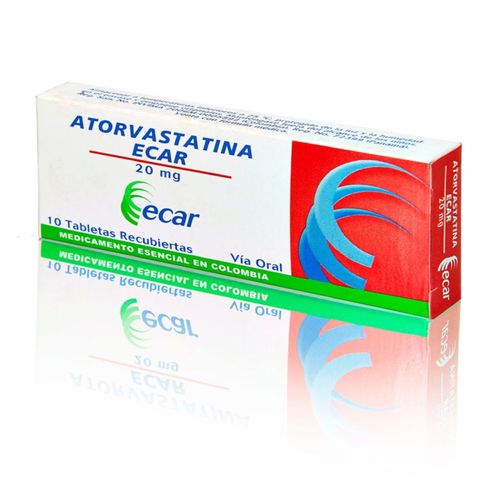 Atorvastatina 20 Mg Caja X 10 Tabletas Ecar
