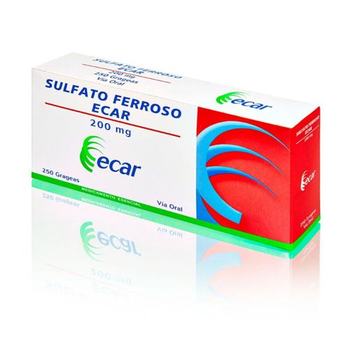 Sulfato Ferroso 200 Mg Caja X 250 Grageas Ecar