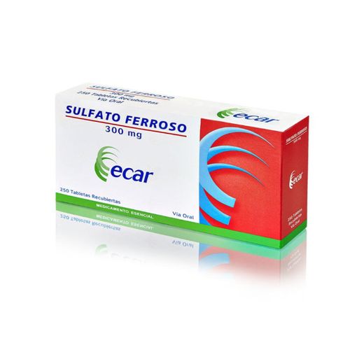 Sulfato Ferroso 300 Mg Caja X 250 Tabletas Ecar
