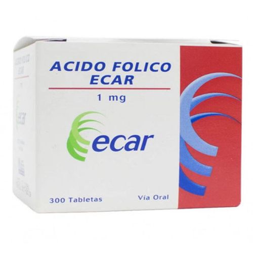 Ácido Fólico 1 Mg Caja X 300 Tabletas Ecar