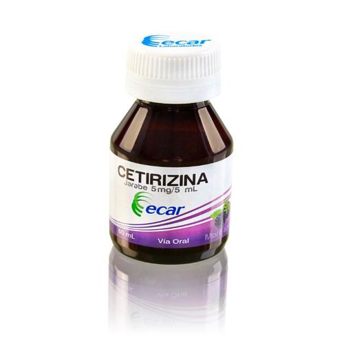Cetirizina Jarabe 5 Mg/5 Ml Frasco X 60 Ml Ecar