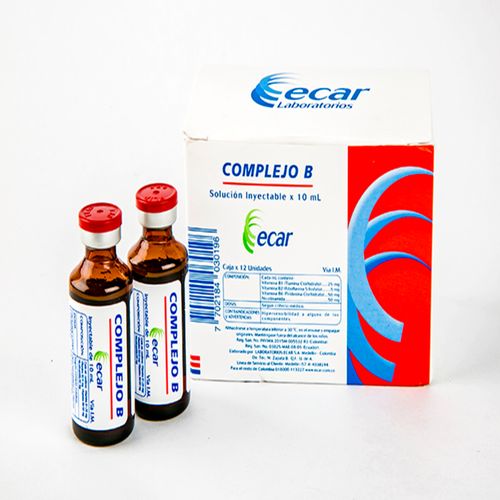 Complejo B Inyectable 10 Ml Caja X 12 Ampollas Ecar