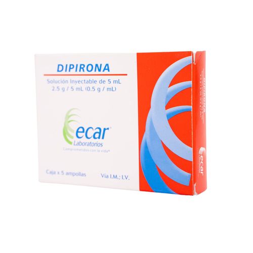 Dipirona Caja X 5 Ml Ampollas Solución Inyectable Ecar