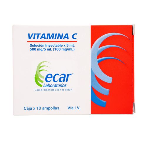 Vitamina C Ácido Ascorbico 500Mg Caja X 10 Ampollas Ecar