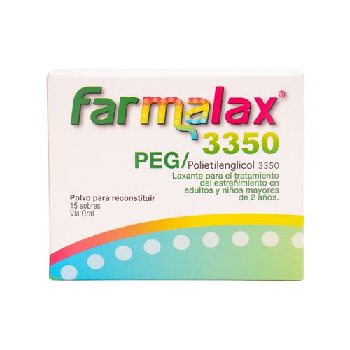Farmalax Peg 3350 Polietilenglicol Sobres Caja X 15 Unidades Ecar Polvo Ecar