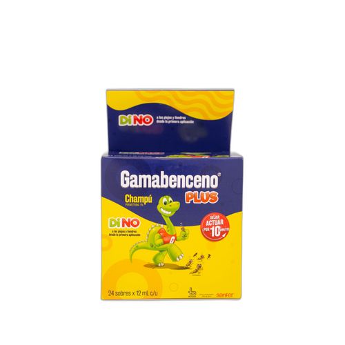 Shampoo Gamabenceno Plus Permetrina 1% Caja X 24 Sobres Emulsión Bussie