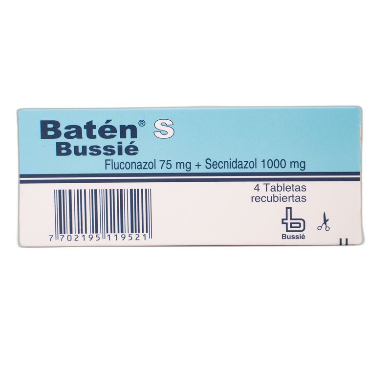 Baten Fluconazol Secnidazol 75 + 1000 Mg Caja X 4 Tabletas Bussie