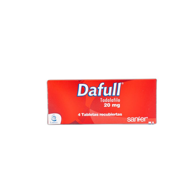 Dafull Tadalafilo 20 mg 4 Tabletas Oral
