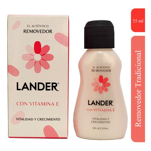 Removedor Esmalte Lander Con Vitamina Frasco X 35 Ml