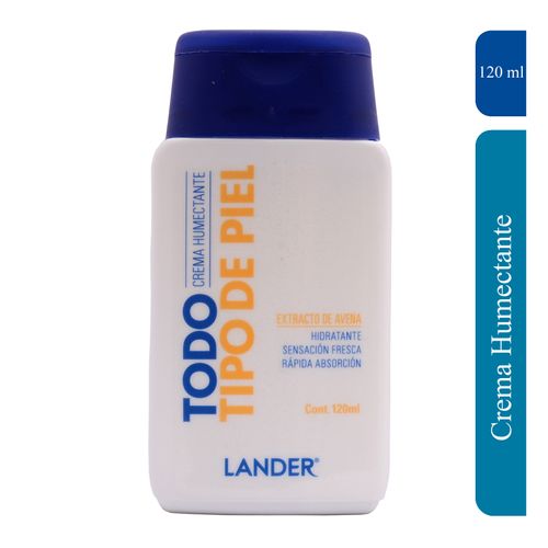 Crema Humectante Lander Avena Frasco X 120 Ml