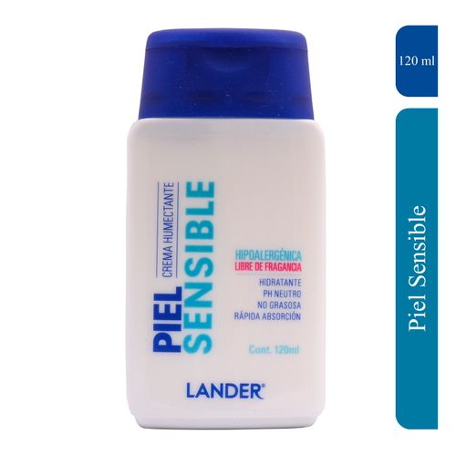 Crema Humectante Lander Para Piel Sensible Frasco X 120 Ml