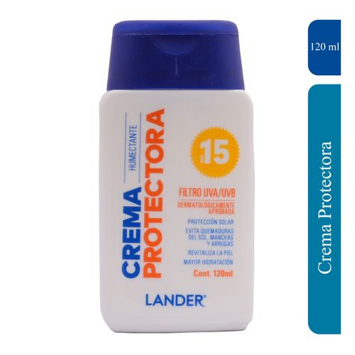 Crema Lander Humectante Protectora Spf 15 Frasco X 120 Ml
