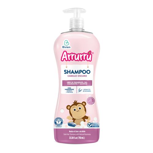 Shampoo Arrurrú Cabello Oscuro 750 Ml Belleza Express
