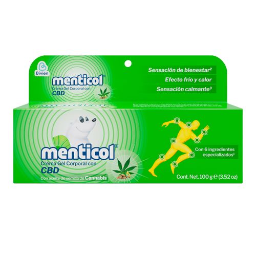 Crema Gel Menticol Canabbis Tubo X 100 Gr Belleza Express