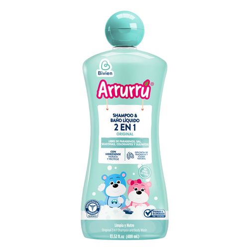 Shampoo Y Baño Líquido Arrurrú 2 En 1 Original 400Ml Belleza Express