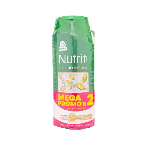Shampoo Nutrit Cuidado Natural X 600 Ml + Acondicionador X 550Ml Precio Especial Belleza Express