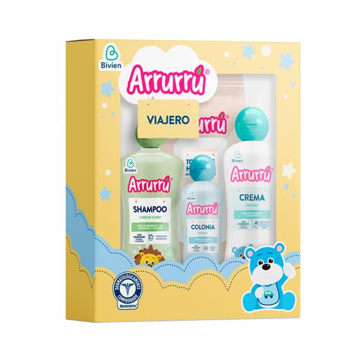 Estuche Arrurrú Viajero Azul 4 Articulos Belleza Express