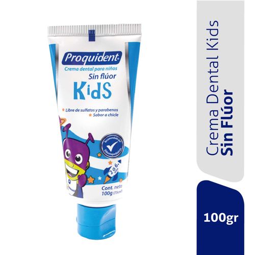 Crema Dental Proquident Sin Fluor Niños Tubo X 75 Ml