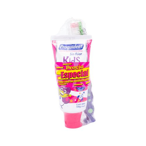 Crema Dental Proquident Kids Tubo X 75 Ml + Cepillo Fucsia
