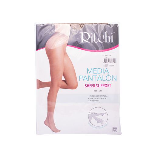 Media Pantalón Sheer Super Velada Canela Talla L Ritchi