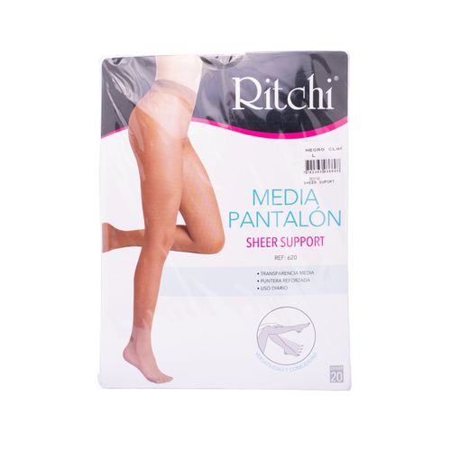 Media Pantalón Sheer Super Velada Negro Claro Talla L Ritchi