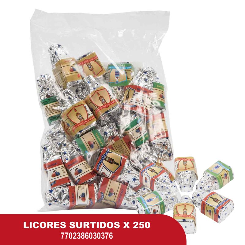 Choco Triunfo Licores Surtidos Paquete 250 Gr
