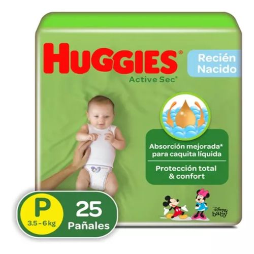 Pañal Huggies Act Sec Etapa 1 Paquete X 25 Unds