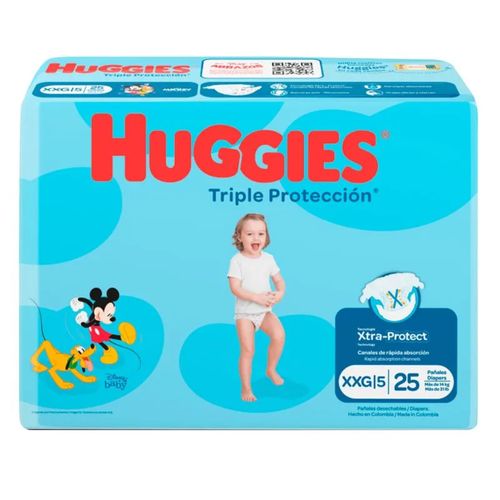 Pañal Huggies Triple Proteccion XXG Etapa 5 Paquete X 25 Und