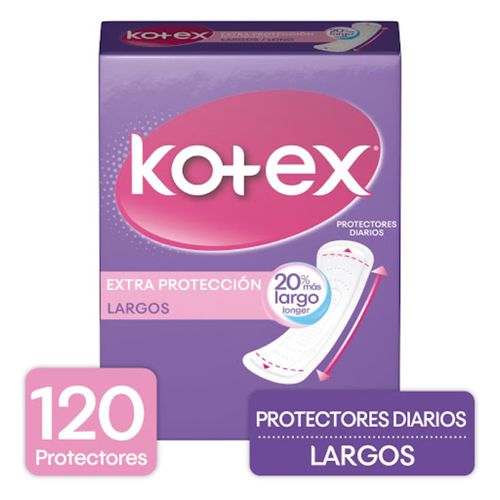 Protectores Diarios Kotex Largos X 120 Unidades