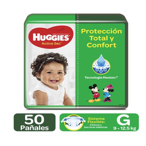 Pañal Huggies Active Sec Grande Paquete X 50 Unidades