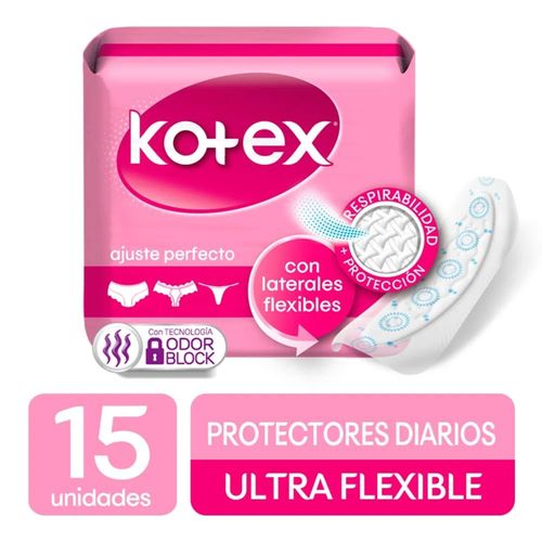 Protector Kotex Days Ultraflexibles Paquete X 15 Unidades