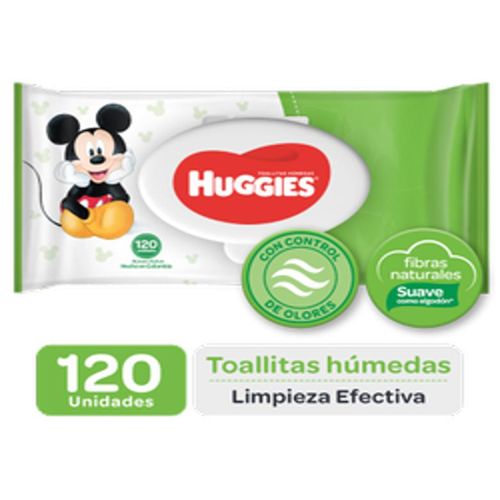 Toallitas Húmedas Huggies Limpieza Efectiva Paquete X 120 Unidad