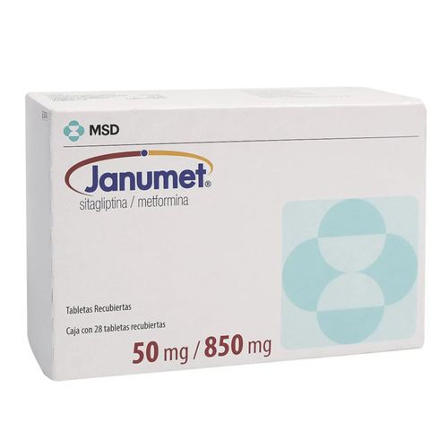 Janumet Sitagliptina 50 Mg Metformina 850 Mg Caja X 28 Tabletas Frosst