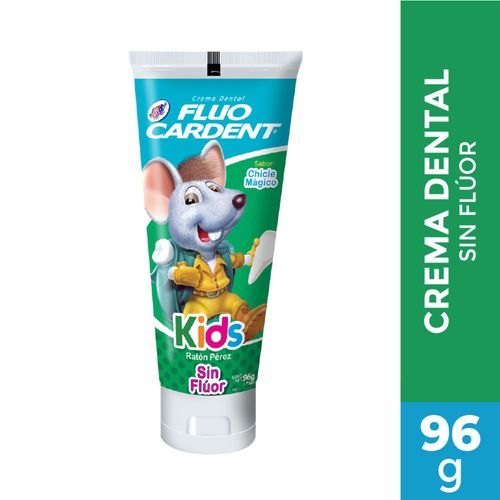 Crema Dental Fluocardent Kids Ratón Sin Fluor Tubo X 96 Gr Jgb